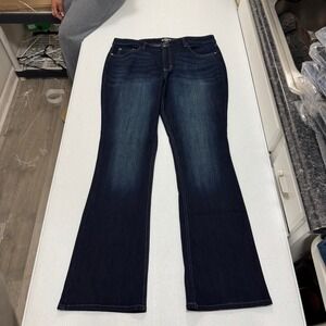 Riders by Lee Womens Midrise Bootcut Jeans Dark Wash Blue Size 16L Stretch